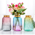 ribbed glass vase Flower for Home Decoration